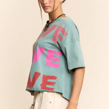Garment-Wash Love Graphic Tee