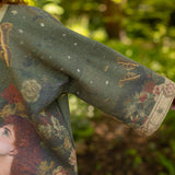 "The Messenger" Fleece Cottage Cardigan Jacket w/ Joan of Arc