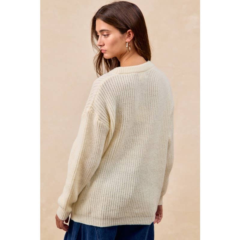 "Santa Baby" Letter Embroidery Sweater