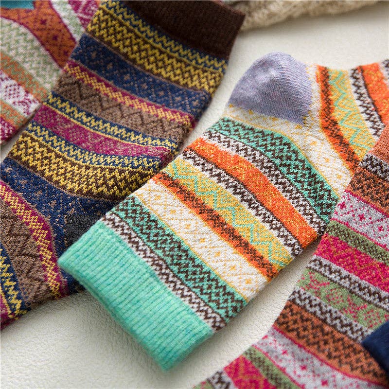 5 Pairs Bohemian Style Wool-Blend Socks