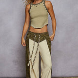 Contrast Knit Tank Top