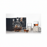Round Etched Whiskey Decanter Gift Set