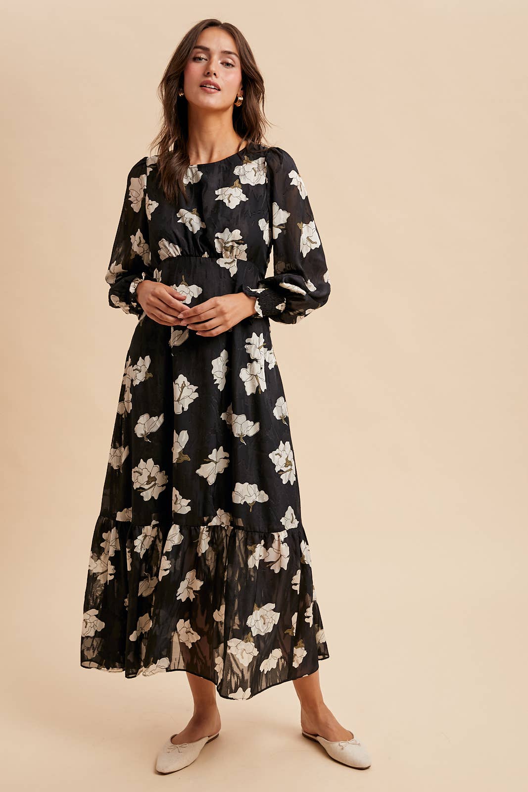 Jacquard Floral Maxi Dress