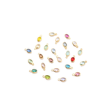 Gold Oval Framed Glass Charms - Assorted