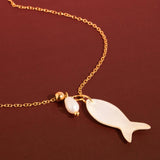 Coquette 18K Gold Non-Tarnish White Fish Necklace