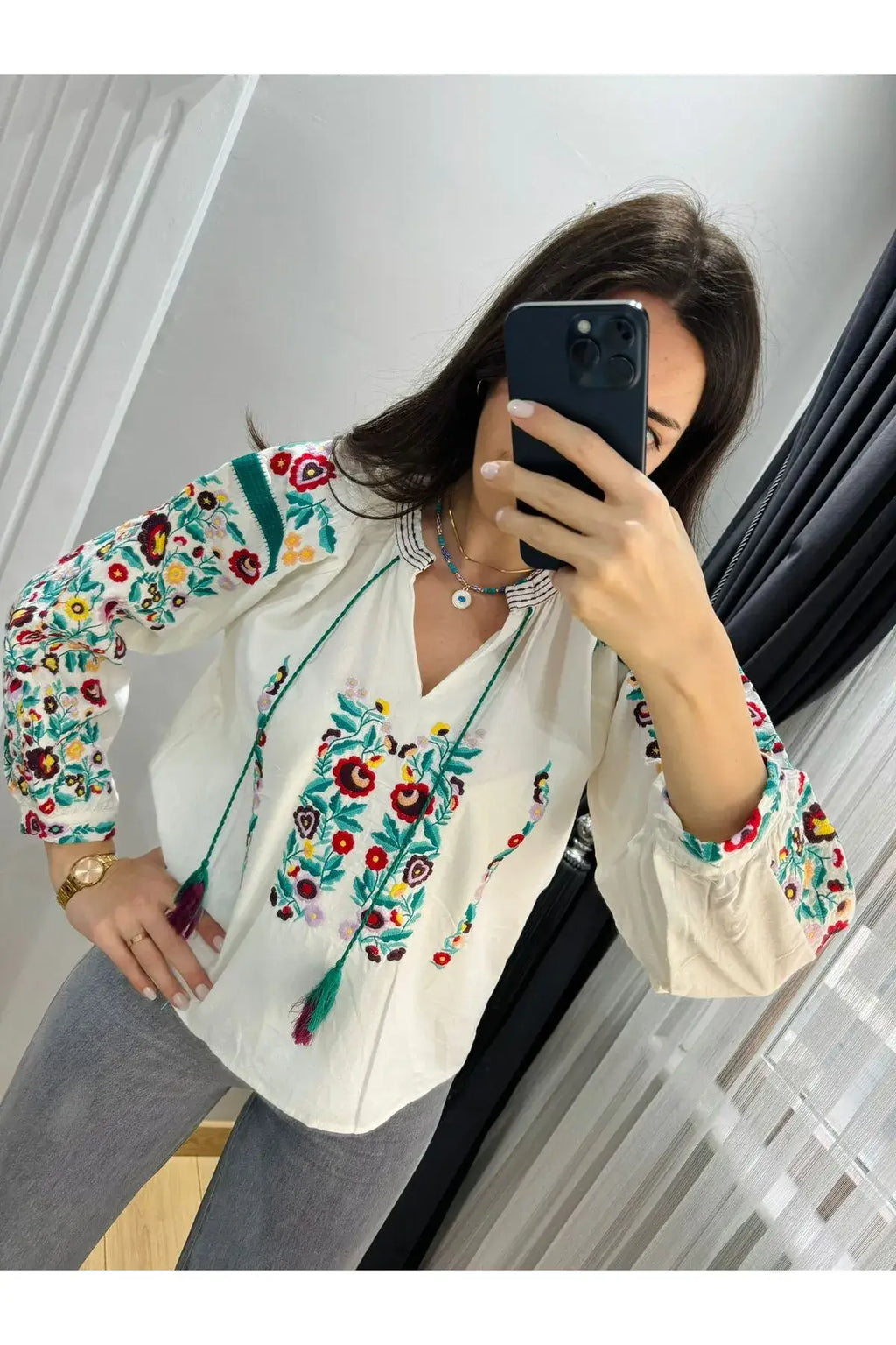Floral Embroidered Blouse