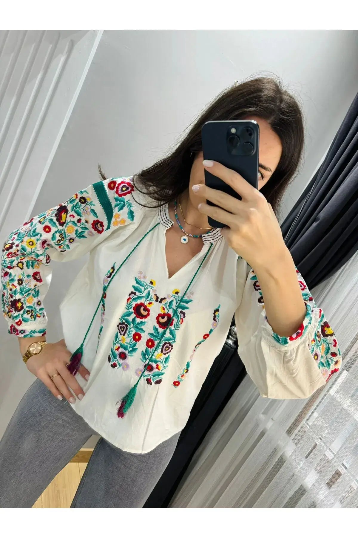 Floral Embroidered Blouse