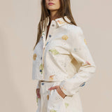 Printed Shell and Starfish Cropped Jacket
