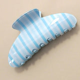 JUMBO STRIPE PLAID OVAL HAIR CLAW CLIPS | 40H1069