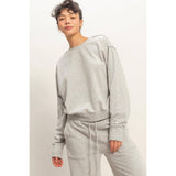 Raw Edge Detail Burnout Sweatshirt