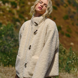 Oversized Sherpa Toggle Button Jacket