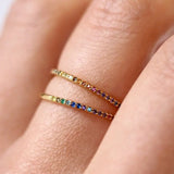 Single Band Rainbow Stone Ring