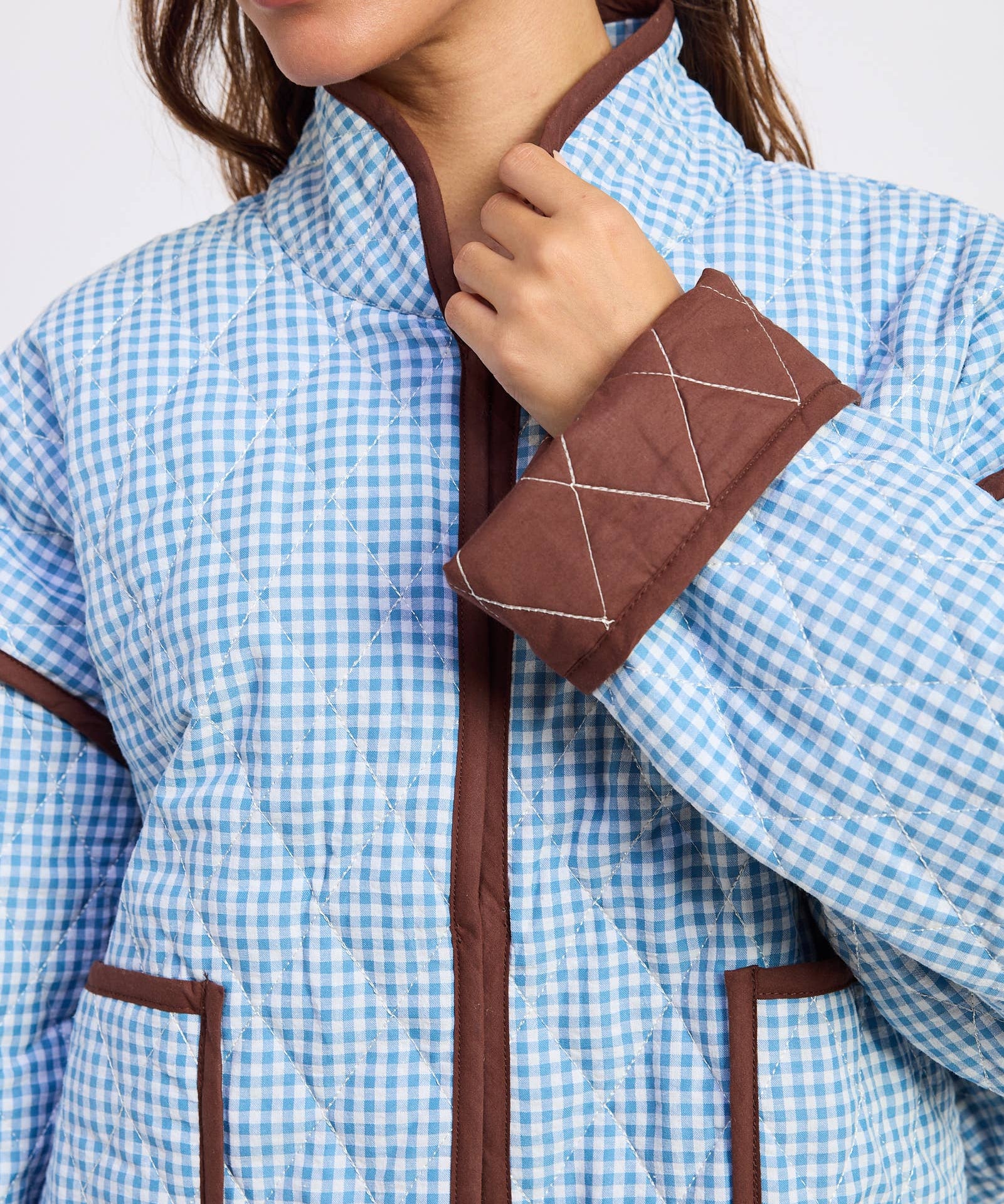 ZIP FRONT COLLARED LONG SLEEVE JACKET
