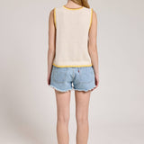Ice Cream Embroidered Contrast Knit Vest
