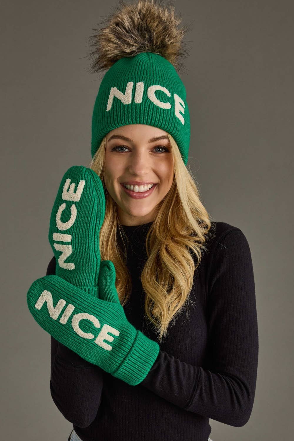 "Nice" Knit Pom Hat