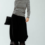 Striped Turtleneck Knit Top