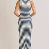 Sleeveless Round Neck Ribbed Sweater Dress