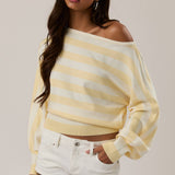 BOAT NECK DOLMAN SLEEVE SWEATER TOP