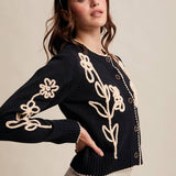 Embroidered Floral Knit Cardigan