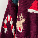 Holiday Knit Sweater–Festive Motifs, Relaxed Fit