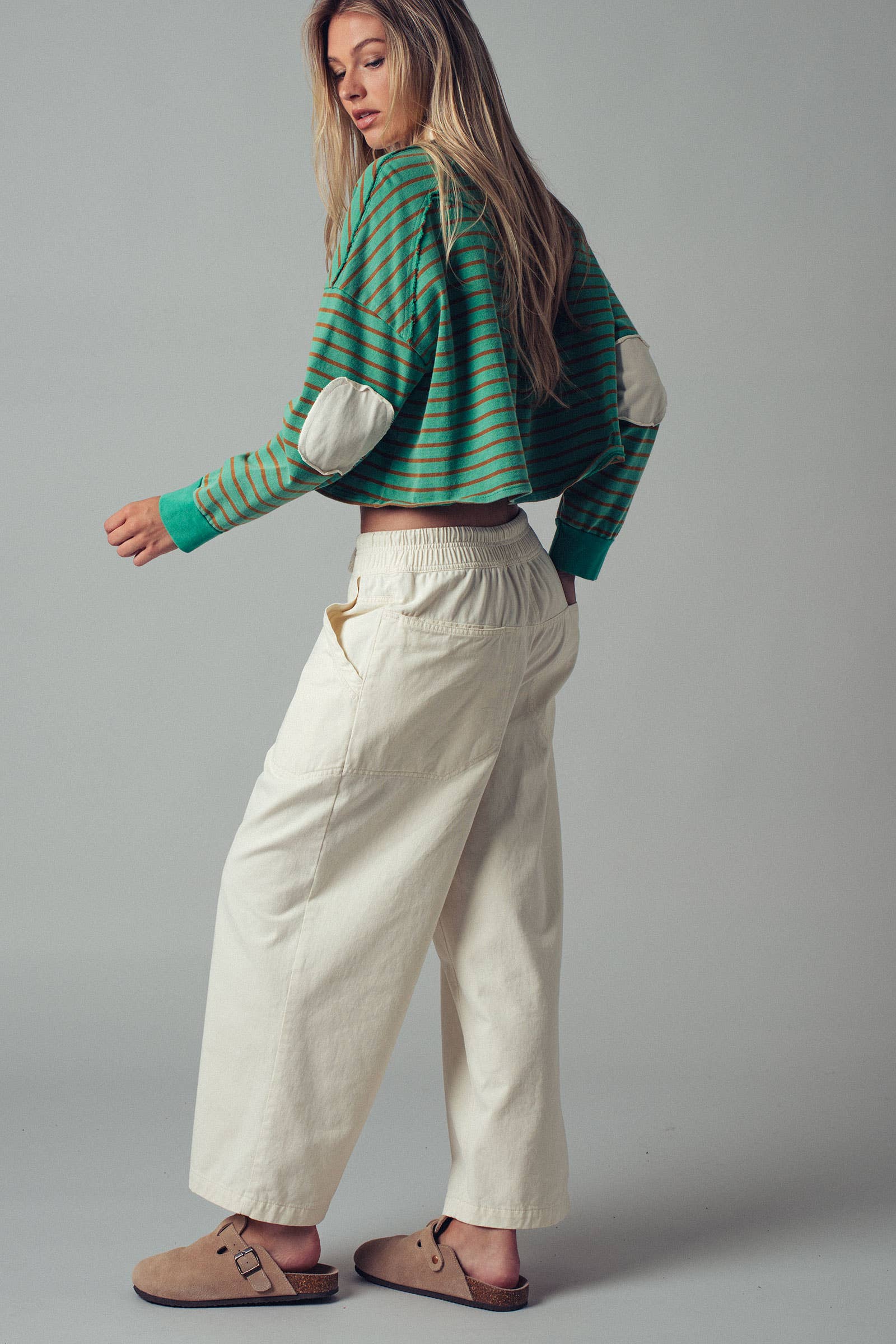 Playful Cropped Stripe Cotton Top