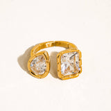 Serréa 18K Gold Non-Tarnish CZ Adjustable Ring