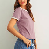 ET6334   SHORT SLEEVE RINGER TOP