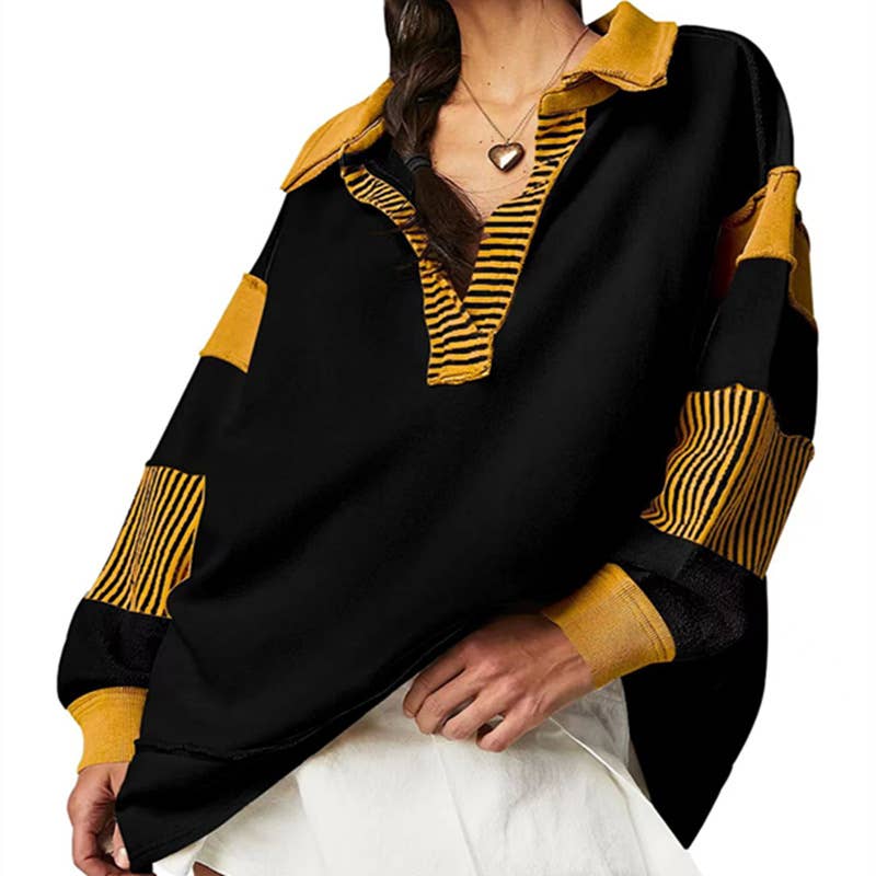 Color Block Oversized Pullover