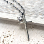 Pyrite Cross Charm Necklace