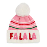 "FA LA LA" BEANIE,BLUSH