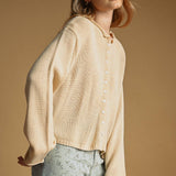 J7541   BUTTON FRONT EASY KNITTED CARDIGAN