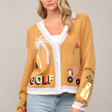 GOLF EMBROIDERED PATCH CARDIGAN LW2119
