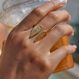 Silvane 18K Gold Non-Tarnish Angel Wing Ring