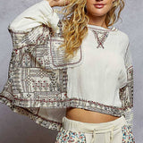 Floral Print Contrast Sweater
