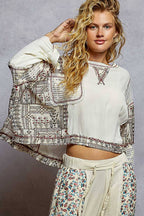Floral Print Contrast Sweater