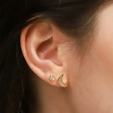 Star and Moon CZ Studs