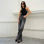 High Rise Leopard Print Wide Leg Pants