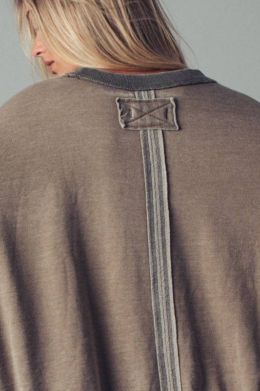 Oversized Seam Detail Pullover Top