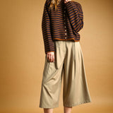 J7562   STRIPED BUTTON FRONT SWEATER CARDIGAN