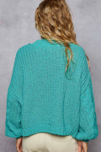 Mock Neck Cable Knit Sweater