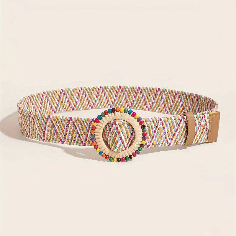 Boho handmade colorful woven belt for women