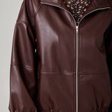 61652 Oversized Faux Leather Jacket
