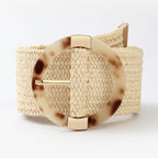 Cotton Linen Plastic Buckle Chunky Belt