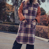 Plaid Patchwork Longline Coat