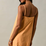 LACE TRIM SPAGHETTI SHIFT MINI DRESS