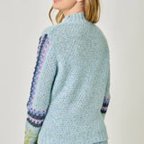 61313 Mock Neck Fair Isle Cuff Sweater