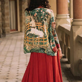 Wildheart Pixie Duster Crop Kimono w/ Unicorn & Castle