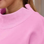 Oversized Mock Neck Top Sweatshirt