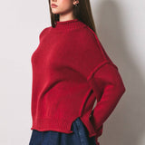MOCK NECK KNIT SWEATER TOP