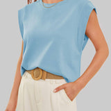 Round neck cami base tank top loose basic vest